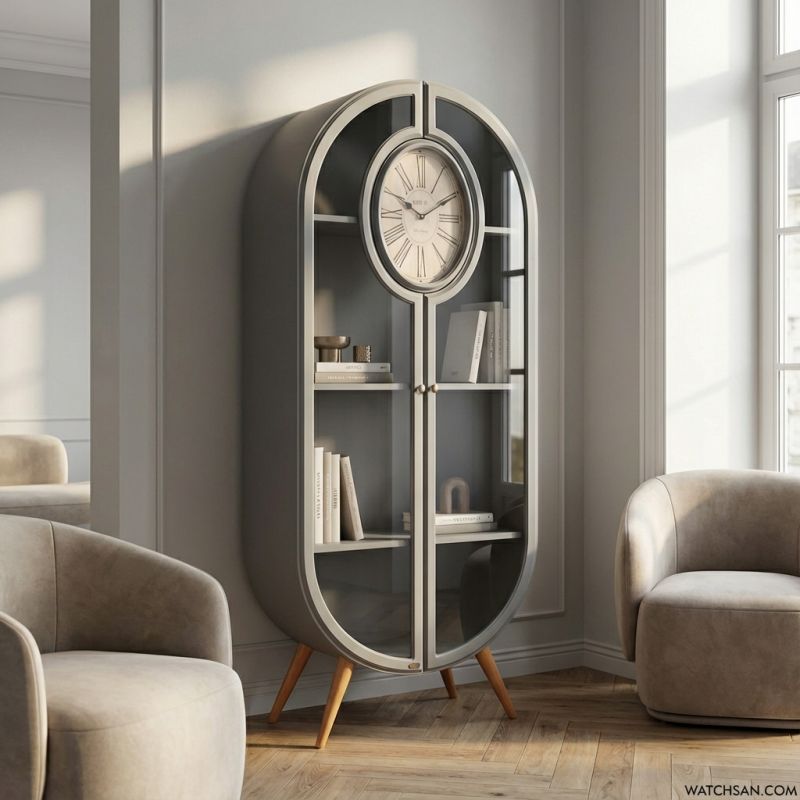 HGDC82-GRAY ویترین ساعت لوتوس WOODHILL