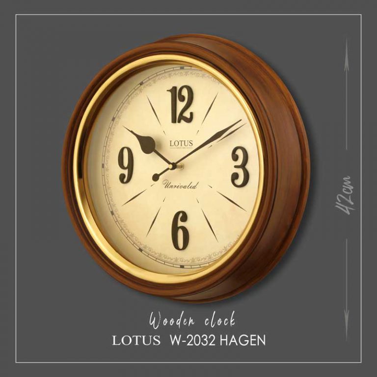 2032 ساعت دیواری چوبی لوتوس