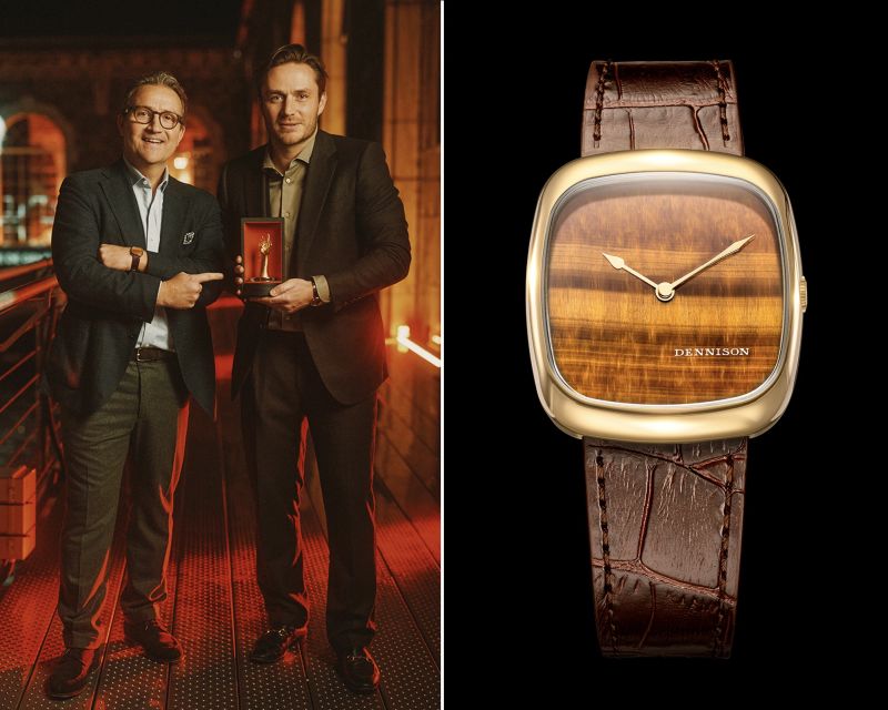 ساعت چالش برانگیز Challenge Watch Prize Dennison – Natural Stone Tiger Eye in Gold